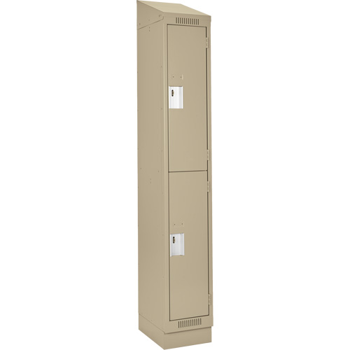 Casiers Clean Line, 2 niveaux, 12" x 18" x 82", Acier, Beige, Rivet (assembl&eacute;) D. Morneault & Fils