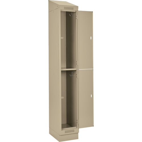 Clean Line Lockers, 2 -tier, Bank of 4, 48" x 18" x 82", Steel, Beige, Rivet (Assembled) D. Morneault & Fils