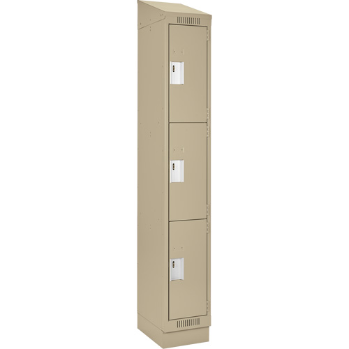 Casiers Clean Line, 3 niveaux, 12" x 18" x 82", Acier, Beige, Rivet (assembl&eacute;) D. Morneault & Fils