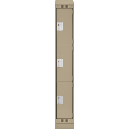 Casiers Clean Line, 3 niveaux, 12" x 18" x 82", Acier, Beige, Rivet (assembl&eacute;) D. Morneault & Fils