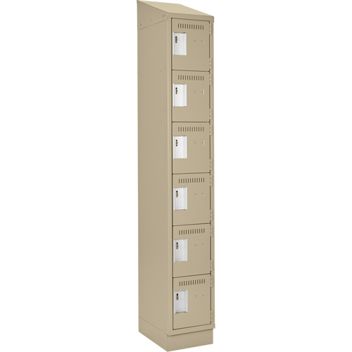 Clean Line Lockerette , 6 -tier, 12" x 18" x 82", Steel, Beige, Rivet (Assembled) D. Morneault & Fils