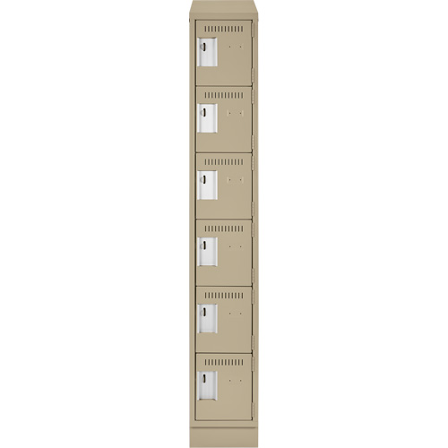 Clean Line Lockerette , 6 -tier, 12" x 18" x 82", Steel, Beige, Rivet (Assembled) D. Morneault & Fils