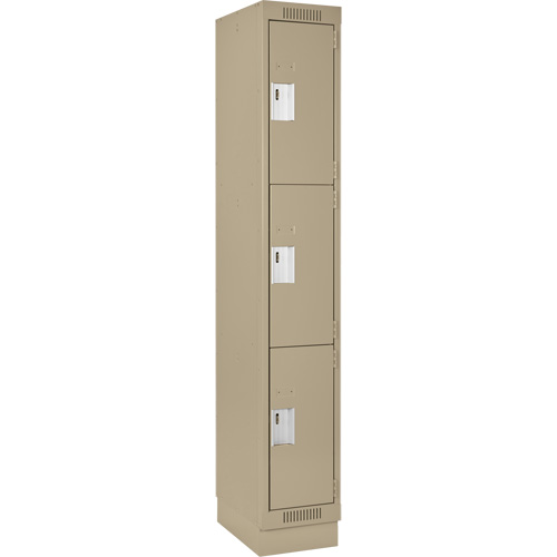 Casiers Clean Line, 3 niveaux, 12" x 18" x 76", Acier, Beige, Rivet (assembl&eacute;) D. Morneault & Fils