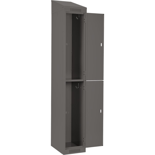 Clean Line Lockers, 2 -tier, Bank of 4, 48" x 18" x 78", Steel, Charcoal, Rivet (Assembled) D. Morneault & Fils