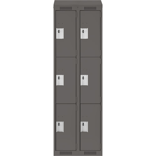 Casiers Clean Line, 3 niveaux, Bloc de 2, 24" x 18" x 78", Acier, Charbon, Rivet (assembl&eacute;) D. Morneault & Fils