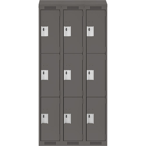 Casiers Clean Line, 3 niveaux, Bloc de 3, 36" x 18" x 78", Acier, Charbon, Rivet (assembl&eacute;) D. Morneault & Fils