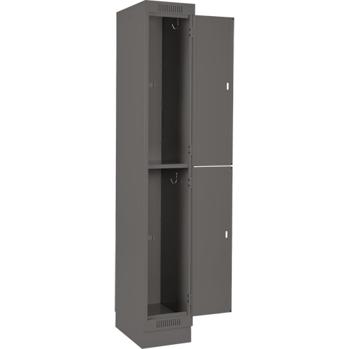 Clean Line Lockers, 2 -tier, Bank of 4, 48" x 18" x 76", Steel, Charcoal, Rivet (Assembled) D. Morneault & Fils