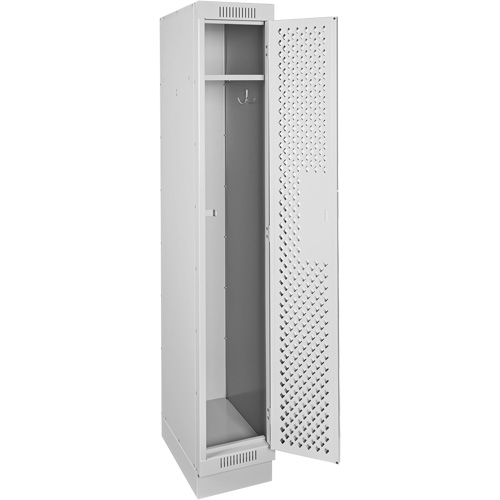 Casiers Clean Line, 12" x 15" x 76", Acier, Gris, Rivet (assembl&eacute;), Perfor&eacute; D. Morneault & Fils