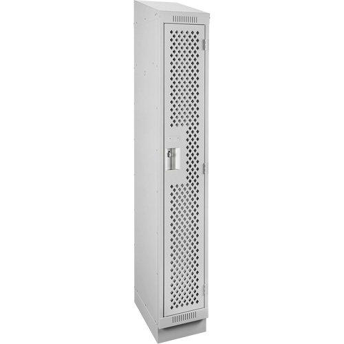 Clean Line Lockers, 12" x 12" x 82", Steel, Grey, Rivet (Assembled), Perforated D. Morneault & Fils