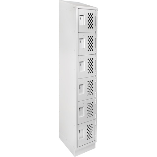 Assembled Lockerettes Clean Line Perforated Economy Lockers, 6 -tier, 18" x 72" x 12", Steel D. Morneault & Fils