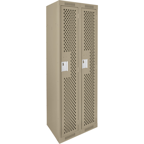 Casiers Clean Line, Bloc de 2, 24" x 12" x 72", Acier, Beige, Rivet (assembl&eacute;), Perfor&eacute; D. Morneault & Fils