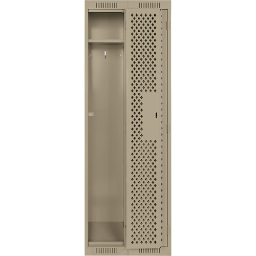 Casiers Clean Line, Bloc de 2, 24" x 12" x 72", Acier, Beige, Rivet (assembl&eacute;), Perfor&eacute; D. Morneault & Fils