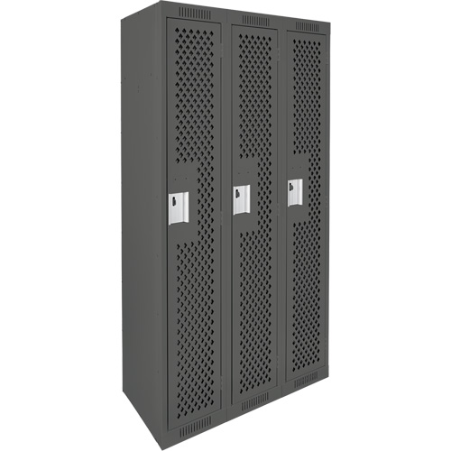 Casiers Clean Line, Bloc de 3, 36" x 12" x 72", Acier, Charbon, Rivet (assembl&eacute;), Perfor&eacute; D. Morneault & Fils