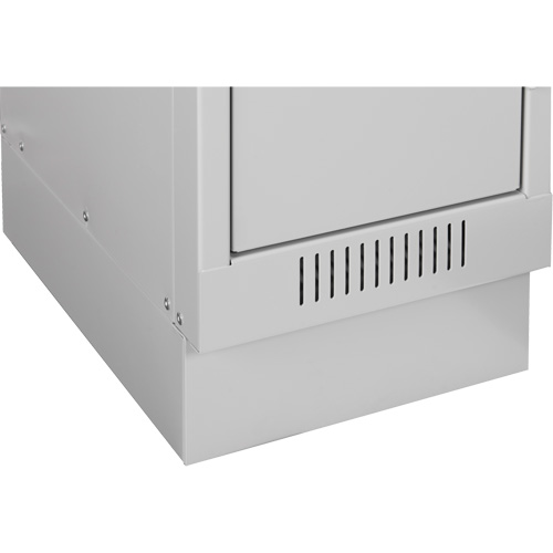 Clean Line Economy Lockers Recessed Base, 1 Banks, 4" H x 12" W x 18" D, Grey, Steel D. Morneault & Fils
