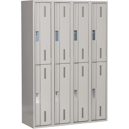Casiers robustes Concorde, 2 niveaux, Bloc de 4, 48" x 18" x 72", Acier, Gris, Soud&eacute; (assembl&eacute;) D. Morneault & Fils