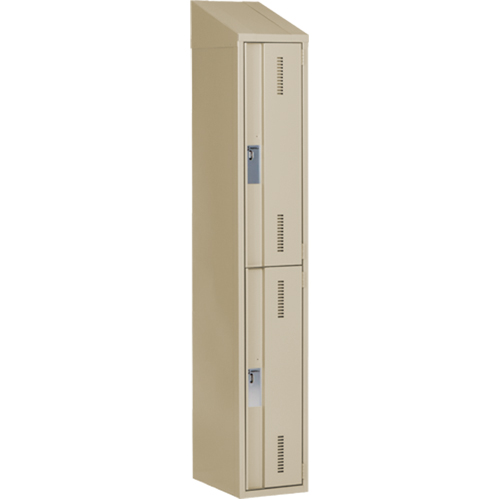 Casiers robustes Concorde, 2 niveaux, 12" x 18" x 78", Acier, Beige, Soud&eacute; (assembl&eacute;) D. Morneault & Fils