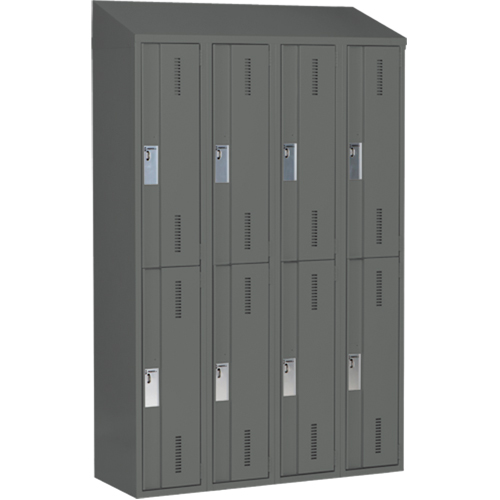 Casiers robustes Concorde, 2 niveaux, Bloc de 4, 48" x 18" x 78", Acier, Charbon, Soud&eacute; (assembl&eacute;) D. Morneault & Fils