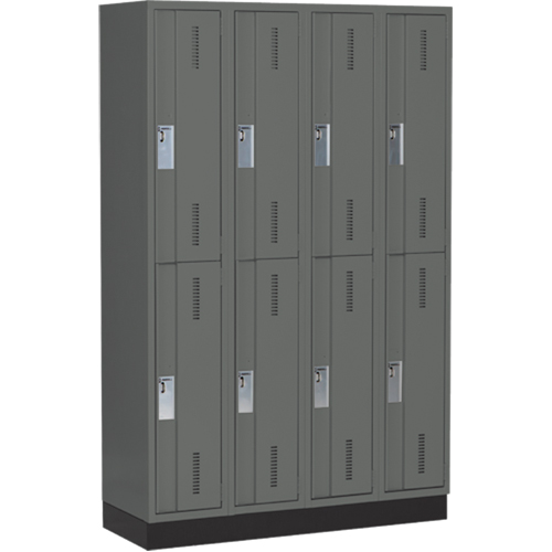 Casiers robustes Concorde, 2 niveaux, Bloc de 4, 48" x 18" x 76", Acier, Charbon, Soud&eacute; (assembl&eacute;) D. Morneault & Fils