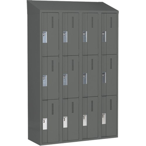 Casiers robustes Concorde, 3 niveaux, Bloc de 4, 48" x 18" x 78", Acier, Charbon, Soud&eacute; (assembl&eacute;) D. Morneault & Fils