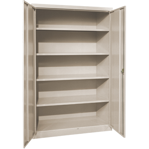 Armoires de rangement Hi-Boy profondes, Acier, 4 Tablettes, 72" h x 36" la x 24" P, Beige D. Morneault & Fils
