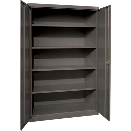 Armoires de rangement Hi-Boy profondes, Acier, 4 Tablettes, 72" h x 36" la x 24" P, Charbon D. Morneault & Fils