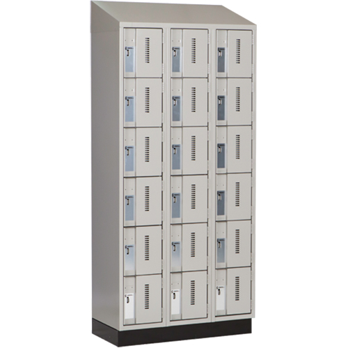 Concorde Heavy-Duty Lockers, 6 -tier, Bank of 3, 36" x 18" x 82", Steel, Grey, Welded (Assembled) D. Morneault & Fils