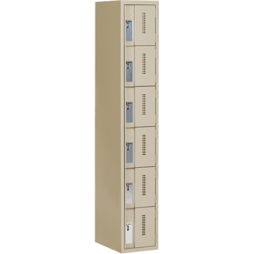 Casiers robustes Concorde, 6 niveaux, 12" x 18" x 72", Acier, Beige, Soud&eacute; (assembl&eacute;) D. Morneault & Fils