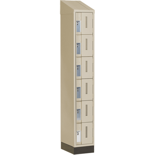 Concorde Heavy-Duty Lockers, 6 -tier, 12" x 18" x 82", Steel, Beige, Welded (Assembled) D. Morneault & Fils