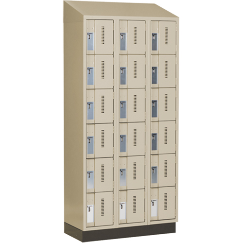 Concorde Heavy-Duty Lockers, 6 -tier, Bank of 3, 36" x 18" x 82", Steel, Beige, Welded (Assembled) D. Morneault & Fils