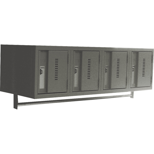 Wall Hung Lockers - Heavy Duty, Bank of 4, 18" x 12" x 12", Steel D. Morneault & Fils