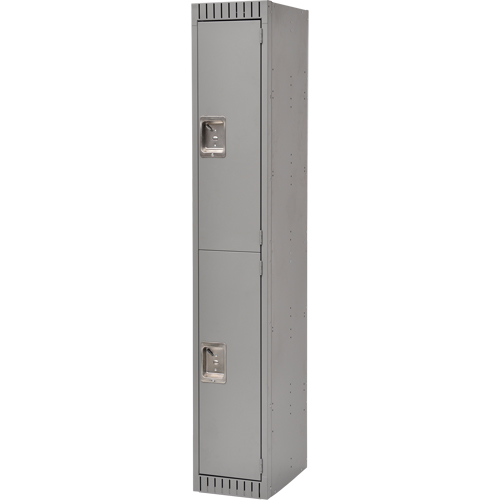Lockers, 2 -tier, 12" x 18" x 72", Steel, Grey, Rivet (Assembled) D. Morneault & Fils