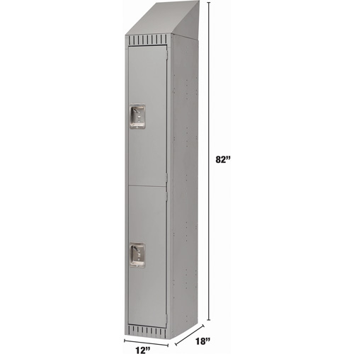 Lockers, 2 -tier, 12" x 18" x 82", Steel, Grey, Knocked Down D. Morneault & Fils