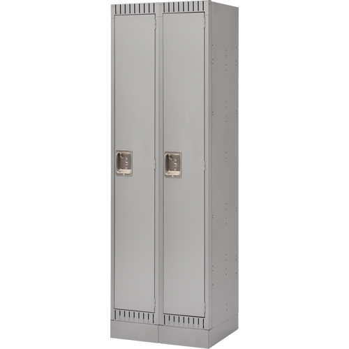 Lockers, Bank of 2, 24" x 18" x 76", Steel, Grey, Knocked Down D. Morneault & Fils