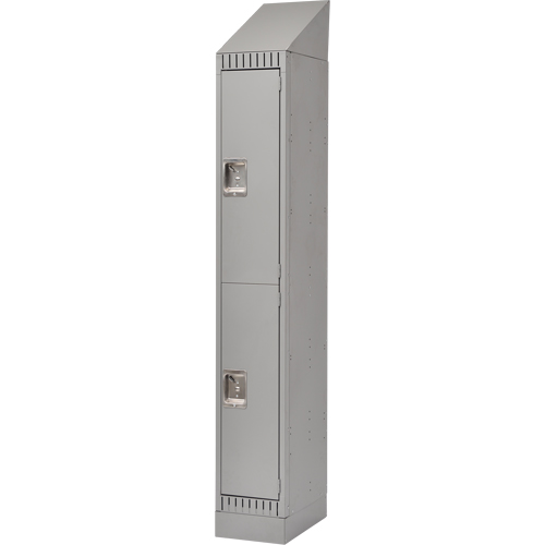 Lockers, 2 -tier, 12" x 18" x 86", Steel, Grey, Knocked Down D. Morneault & Fils