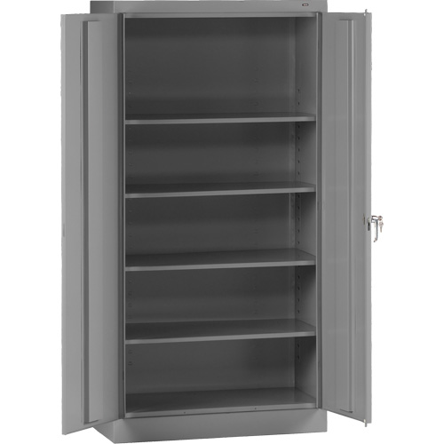 Armoire de rangement standard, Acier, 4 Tablettes, 72" h x 36" la x 18" P, Gris D. Morneault & Fils