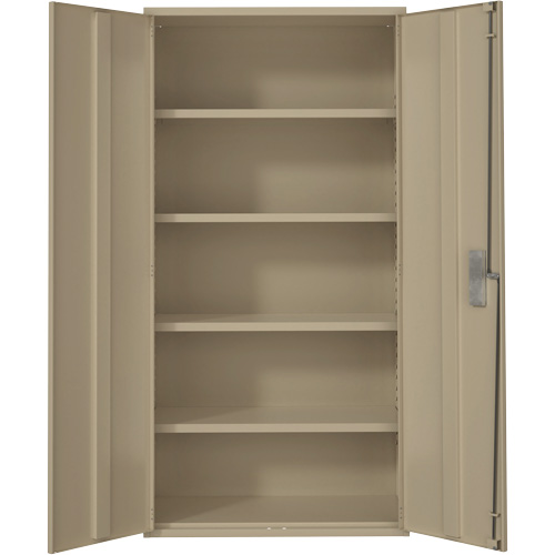Armoire de rangement Hi-Boy, Acier, 4 Tablettes, 72" h x 36" la x 18" P, Beige D. Morneault & Fils