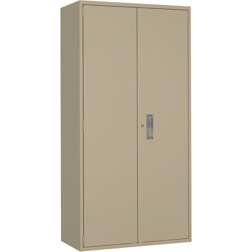 Wardrobe Storage Cabinet, Steel, 36" W x 18" D x 72" H, Beige D. Morneault & Fils