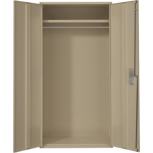 Wardrobe Storage Cabinet, Steel, 36" W x 18" D x 72" H, Beige D. Morneault & Fils