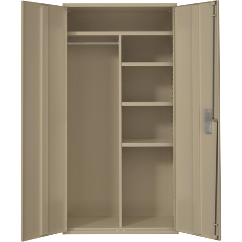 Armoire de rangements combin&eacute;s, Acier, 6 Tablettes, 72" h x 36" la x 18" P, Beige D. Morneault & Fils