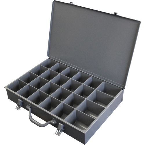 Steel Scoop Compartment Boxes, 17.875" W x 12" D x 3" H, 24 Compartments D. Morneault & Fils