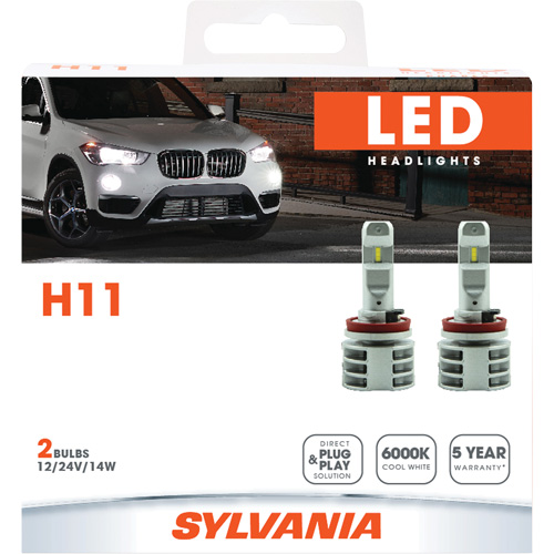 H11 Headlight Bulb, LED, 13.2 W/17 W, White D. Morneault & Fils