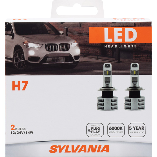 H7 Headlight Bulb, LED, 13.2 W/17 W, White D. Morneault & Fils