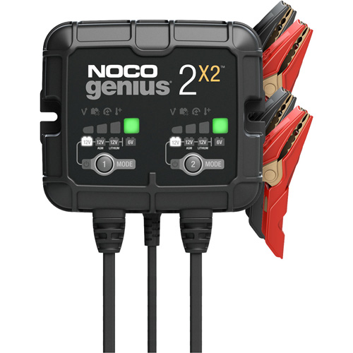 Genius&reg; 2X2 2-Bank, 4-Amp Battery Charger D. Morneault & Fils