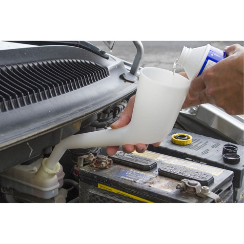 Entonnoir translucide &agrave; angle droit, Plastique D. Morneault & Fils