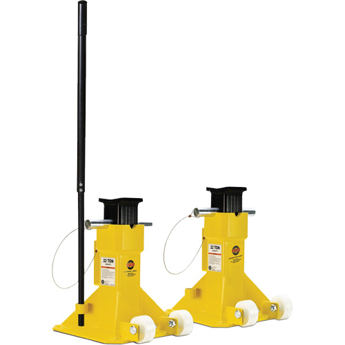 EZ-Wheel Jack Stand, Locking Pin, 22 Tons Capacity, 13-1/2" - 20" H D. Morneault & Fils