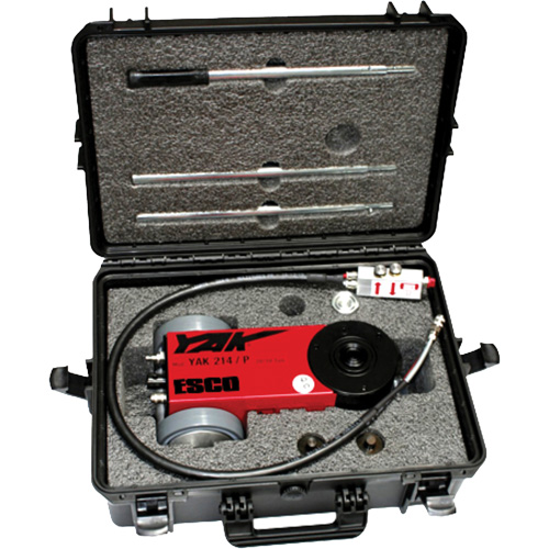 Cric portatif &agrave; 2 &eacute;tapes, 11 tonne(s)/22 tonne(s), Air comprim&eacute;/hydraulique D. Morneault & Fils
