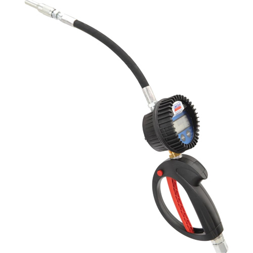 D&eacute;bitm&egrave;tre &eacute;lectronique de lubrifiant avec rallonge flexible &agrave; 90° D. Morneault & Fils