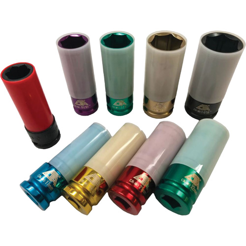 Jeu de douilles &agrave; chocs principales &agrave; paroi mince, 9 Morceaux, Prise de 1/2" D. Morneault & Fils