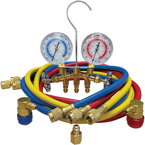 Automotive Manifold Gauge Set with Economy Couplers & Tank Adapter D. Morneault & Fils