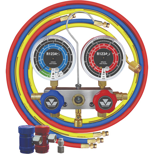 R1234Yf 2-Way Piston Valve Manifold Gauge Set D. Morneault & Fils
